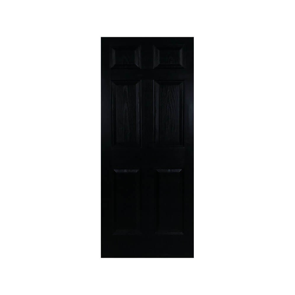 Deep Moulded Pre-painted Light Duty Interior Tudor 6 Panel Black Door Deep Moulded Pre-painted Light Duty Interior Tudor 6 Panel Black Door
