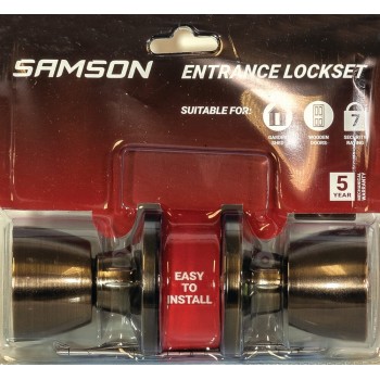 Samson Lock Set Entr Tulip Knob A/br