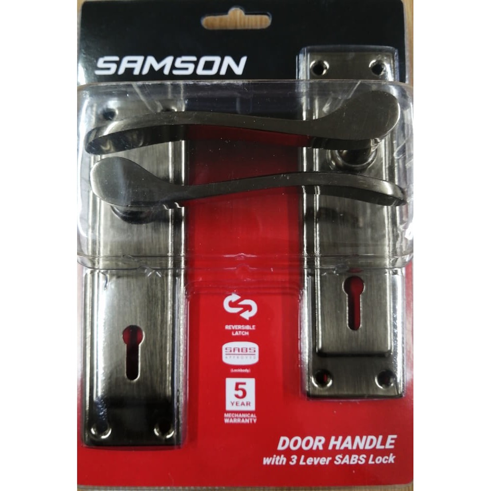 Samson Lock Set Key 3l Sabs 6" Cortana Antique Samson Lock Set Key 3l Sabs 6" Cortana Antique