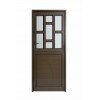 Aluminium Door 900x2100 Bronze Top Half Brick Cottage Panes with Bottom Half Horizontal Panels LH, KENZO - Cashbuild