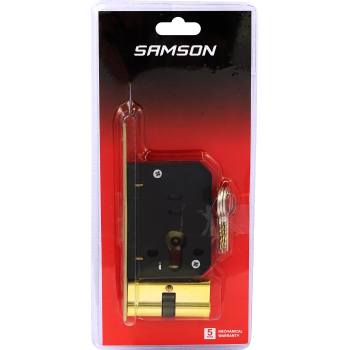 Samson Lock Dead 40mm & 65mm Cylinder Brass Plated, SAMSON - Cashbuild