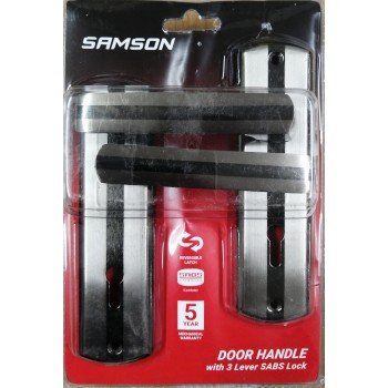 Samson Lock Set Key 3Lever SABS Botticelli Satin Nickle & Black Nickle - Cashbuild