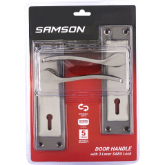 Samson Lock Set Key 3Lever SABS Cortana 6" Satin Nickle & Chrome Plated - Cashbuild