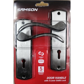 Samson Lock Set Key 3l Sabs Donatello Satin Nickle & Black Nickle, SAMSON - Cashbuild