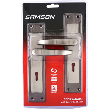 Samson Lock Set Key 3l Sabs Luca 8" Satin Nickle & Black Nickle, SAMSON - Cashbuild