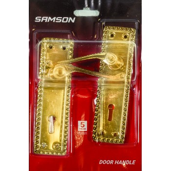 Samson Lock Set Key 3l Sabs Ms Georgian Scroll 6" Brass Plated, SAMSON - Cashbuild