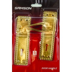 Samson Lock Set Key 3l Sabs Ms Georgian Scroll 6" Brass Plated, SAMSON - Cashbuild