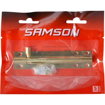 Samson Barrel Bolt Straight 100mm Brass Plated, SAMSON - Cashbuild