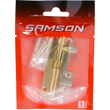 Samson Barrel Bolt Straight 76mm Brass Plated, SAMSON - Cashbuild