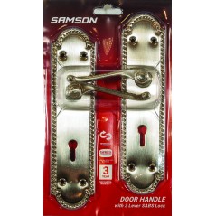 Samson Lock Set Key 3l Sabs Ms Georgian Scroll 8" Satin Nickle, SAMSON - Cashbuild