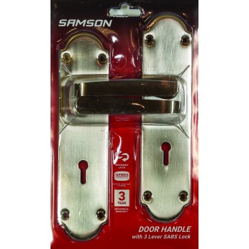 Samson Lock Set Key 3l Sabs Ms Victoria Straight 8" Satin Nickle, SAMSON - Cashbuild