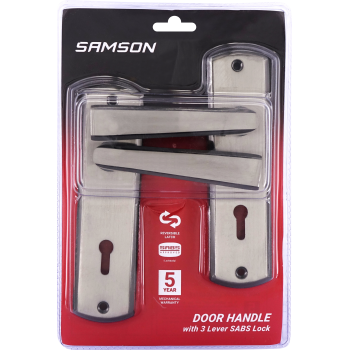 Samson Lock Set Key 3l Sabs Sozo Satin Nickle & Black Nickle, SAMSON - Cashbuild