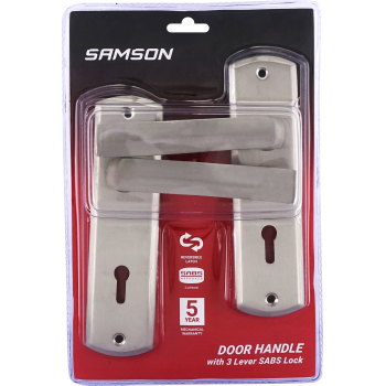 Samson Lock Set Key 3Lever SABS Valerie Satin Nickle - Cashbuild