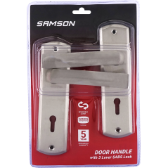 Samson Lock Set Key 3Lever SABS Valerie Satin Nickle - Cashbuild