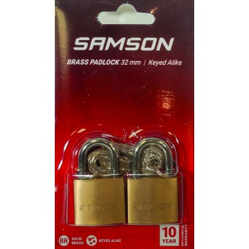 Samson Padlock Brass 32mm Ka Duo, SAMSON - Cashbuild