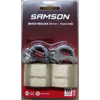 Samson Padlock Brass 38mm Ka Duo, SAMSON - Cashbuild