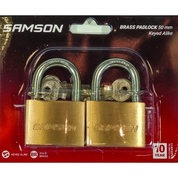 Samson Padlock Brass 50mm Ka Duo, SAMSON - Cashbuild