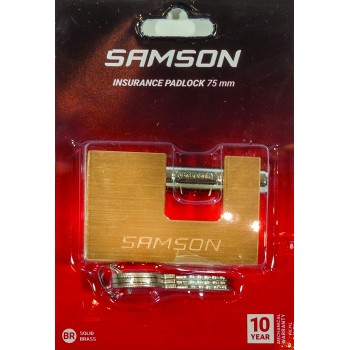 Samson Padlock Brass Insurance 75mm, SAMSON - Cashbuild