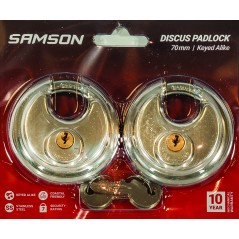 Samson Padlock Discus 70mm Ka Duo 30X160X135mm Quantity:10 - Cashbuild