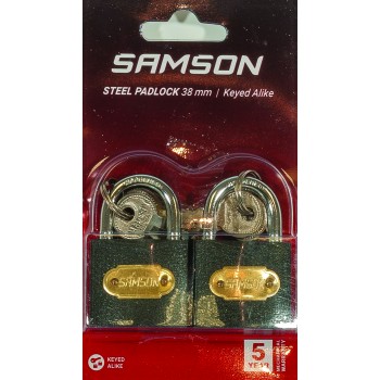 Samson Padlock Steel 38mm Ka Duo, SAMSON - Cashbuild