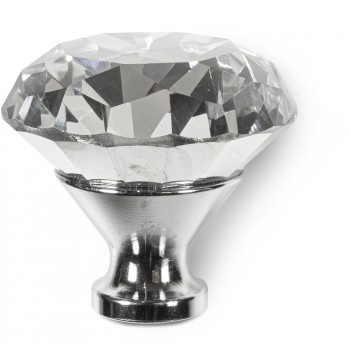 Samson Knob, Edwardian Crystal Chrome Plated 30mm,  - Cashbuild