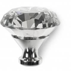 Samson Knob, Edwardian Crystal Chrome Plated 30mm,  - Cashbuild