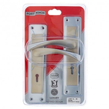 EUREKA LOCKSET 3-LEVER ARUM 8IN SATIN NICKEL CHROME PLATED - Cashbuild