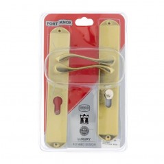 Fort Knox Luxe Euero Rorfile Lever Deieri 8 Inch Brass Plated,  - Cashbuild