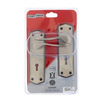 EUREKA LOCKSET 2-LEVER MADONNA 6IN SATIN AND BLACK NICKEL - Cashbuild