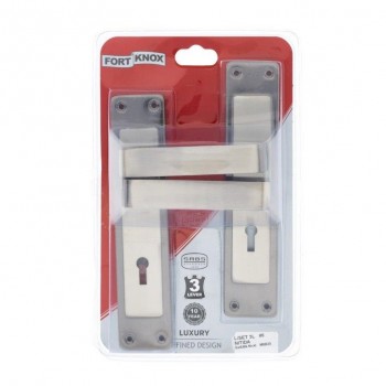 EUREKA LOCKSET 3-LEVER NITIDA 8IN SATIN AND BLACK NICKEL - Cashbuild