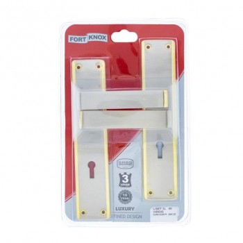 EUREKA LOCKSET 3-LEVER VIRIDIS 8IN SATIN NICKEL AND BRASS PLATED - Cashbuild