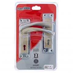 Fort Knox ARUM Satin Nickle Chrome 6” Handles & 2-Lever Mortise Lock,  - Cashbuild