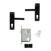 Mackie Leo Stainless Steel Black and Cylinder Lockset,  - Cashbuild