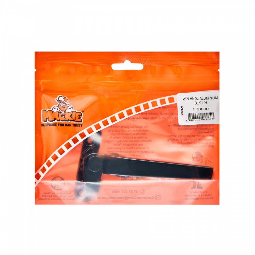 Mackie Aluminium Window Handle Black Left,  - Cashbuild Mackie Aluminium Window Handle Black Left,  - Cashbuild
