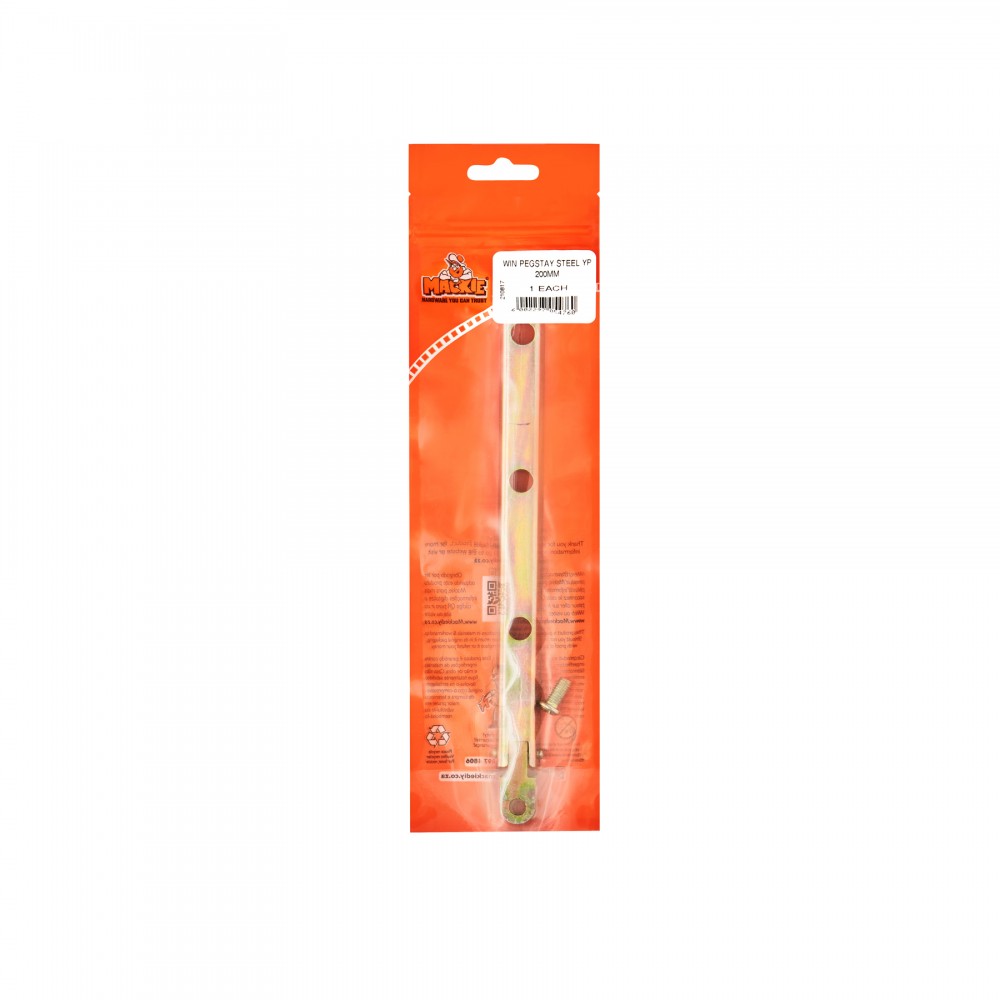 Mackie Window Steel Pegstay YP 200mm,  - Cashbuild Mackie Window Steel Pegstay YP 200mm,  - Cashbuild