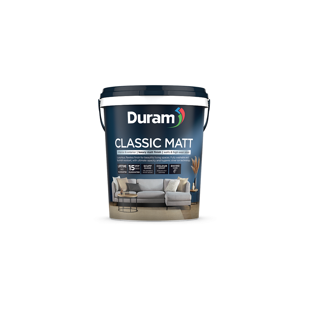 Duram Classic Matt 20L White, DURAM - Cashbuild Duram Classic Matt 20L White, DURAM - Cashbuild