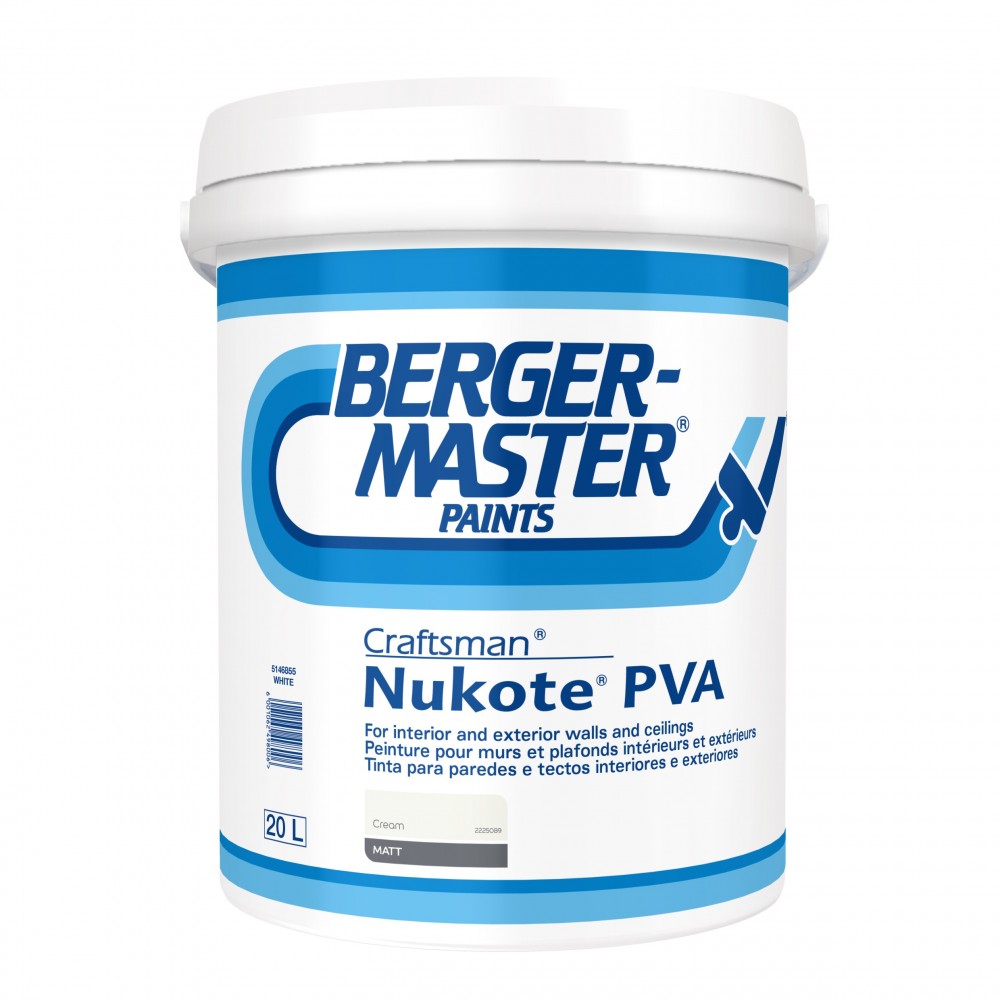 Bergermaster Nukote PVA 20L Cream, Bergermaster - Cashbuild Bergermaster Nukote PVA 20L Cream, Bergermaster - Cashbuild