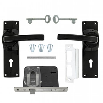 FORT KNOX ECO LOCK 2-LEVER PP HANDLE BLACK - Cashbuild