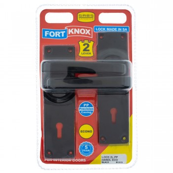 FORT KNOX ECO LOCK 2-LEVER PP HANDLE BLACK - Cashbuild
