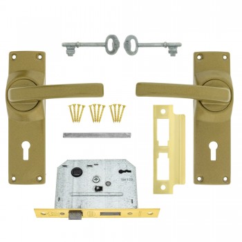 FORT KNOX ECO LOCK 2-LEVER HANDLE GOLD - Cashbuild