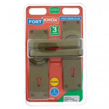FORT KNOX ECO LOCK 3-LEVER HANDLE GOLD - Cashbuild