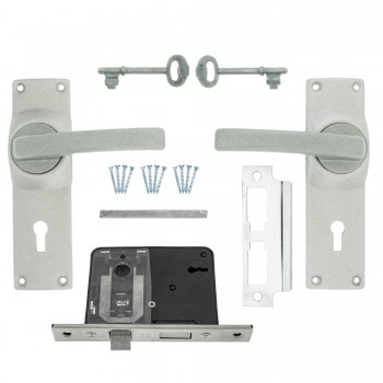 FORT KNOX ECO LOCK 2-LEVER PP HANDLE SATIN CHROME - Cashbuild