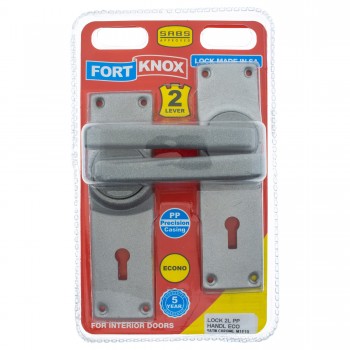 FORT KNOX ECO LOCK 2-LEVER PP HANDLE SATIN CHROME - Cashbuild