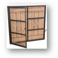 Window Frame Steel C2H Burglar Bars B1mm Glazed