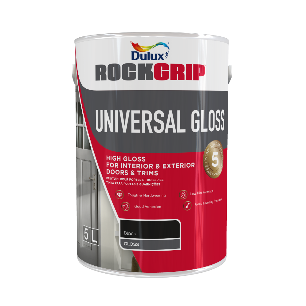 Rockgrip Universal gloss Enamel 5L Black, ROCKGRIP - Cashbuild Rockgrip Universal gloss Enamel 5L Black, ROCKGRIP - Cashbuild