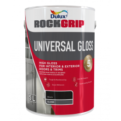 Rockgrip Universal gloss Enamel 5L Black, ROCKGRIP - Cashbuild