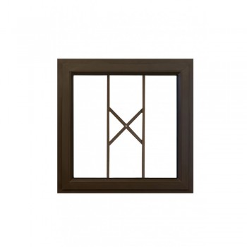Window Frame Aluminium Pt66 Bronze With Buglar Bars With Clear Float Glass And Handle,  - Cashbuild