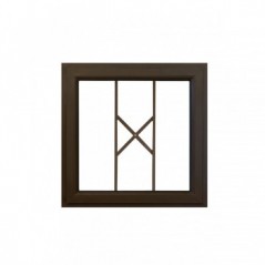 Window Frame Aluminium Pt66 Bronze With Buglar Bars With Clear Float Glass And Handle,  - Cashbuild