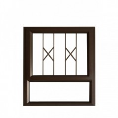 Window Frame Aluminium Pt99 Bronze With Buglar Bars With Clear Float Glass And Handle,  - Cashbuild