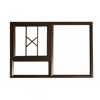 Window Frame Aluminium Pt129 Bronze With Buglar Bars With Clear Float Glass And Handle Left Hand,  - Cashbuild
